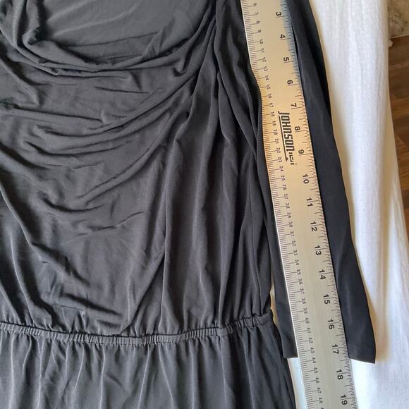 Ellen Tracy Women Dress size L Long sleeve KneeLength Crew Neck Stretchy Black - Picture 5 of 11